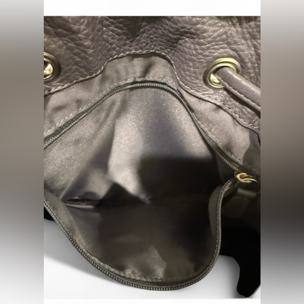 Coach Avery Park purple hobo pebbled leather bucket drawstring purse F27003 - Picture 7 of 11